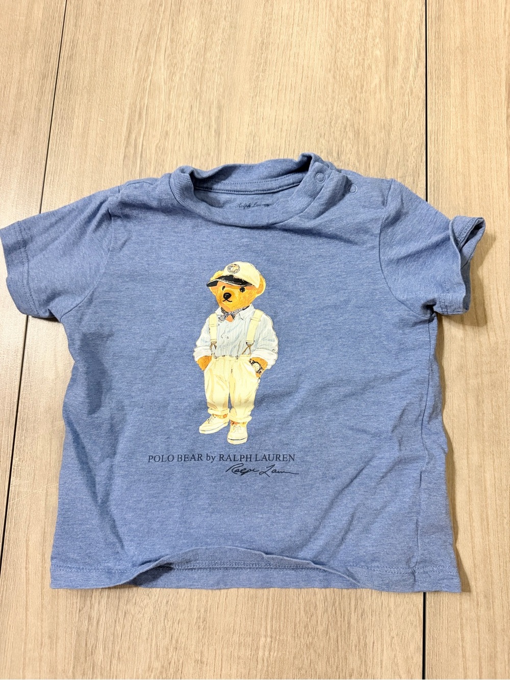 Ralph Lauren Blue Kids Polo Bear Graphic Tee